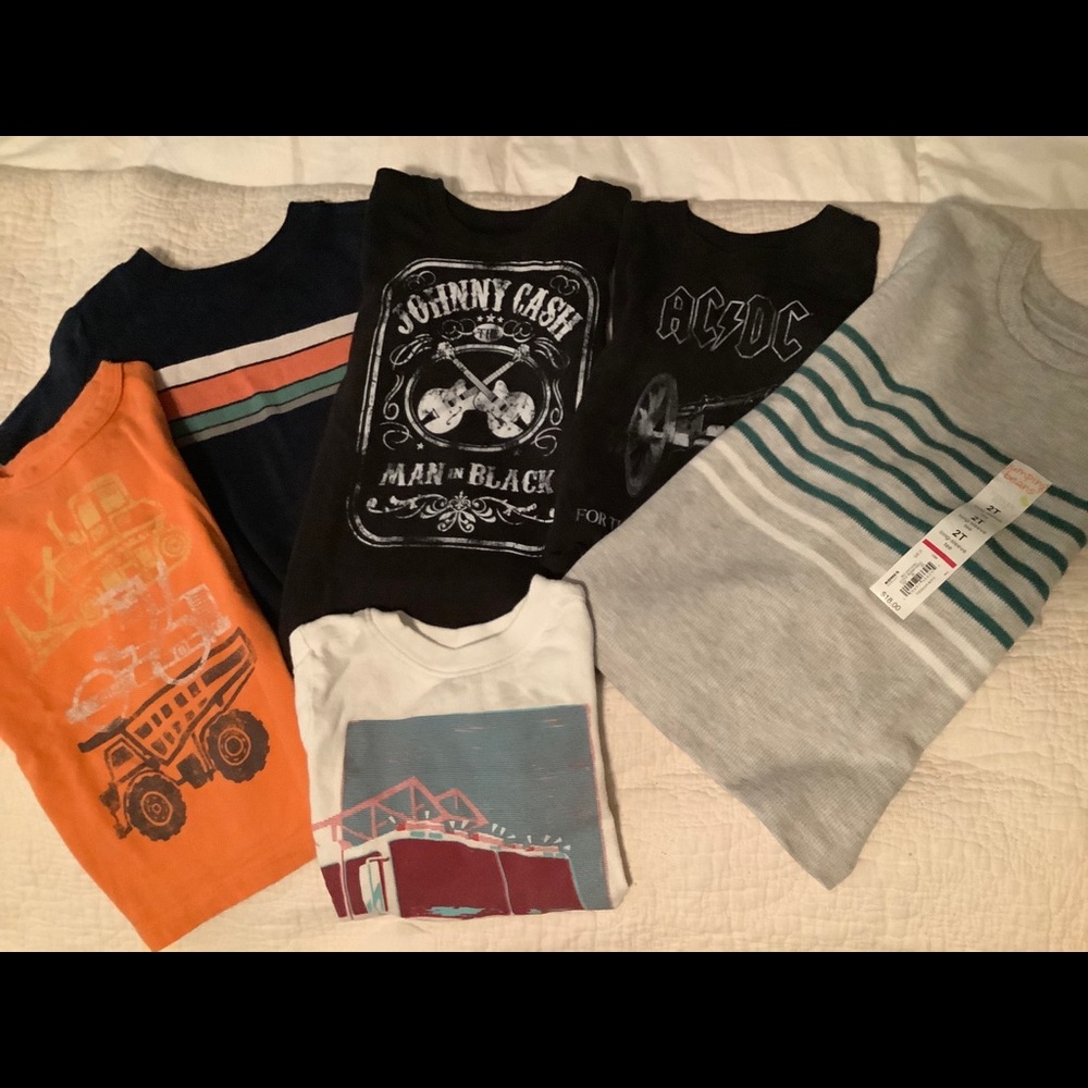 An awesome Assortment of 2T tees and one new knit